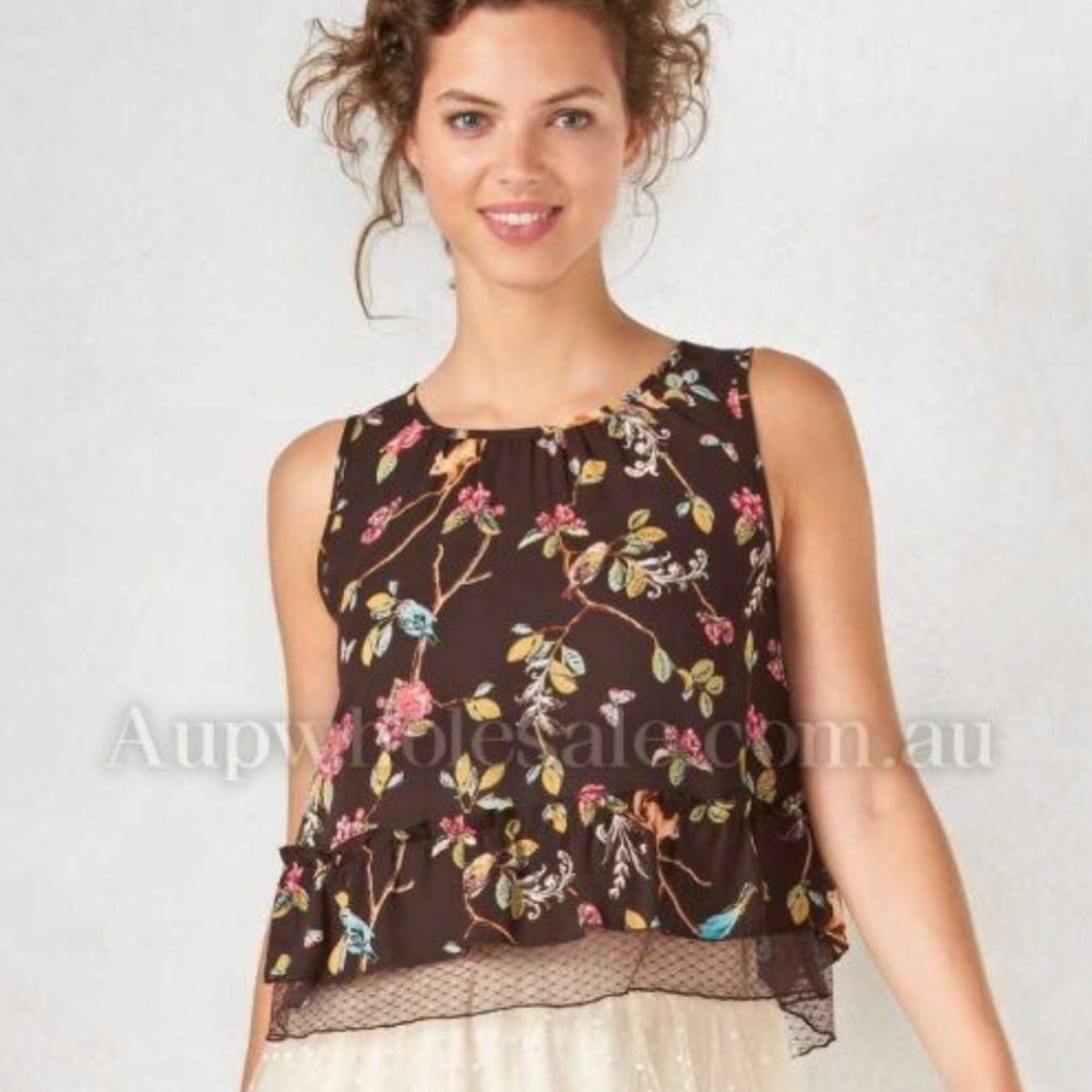 LC Lauren Conrad Snow White Disney Peplum Tank Lg